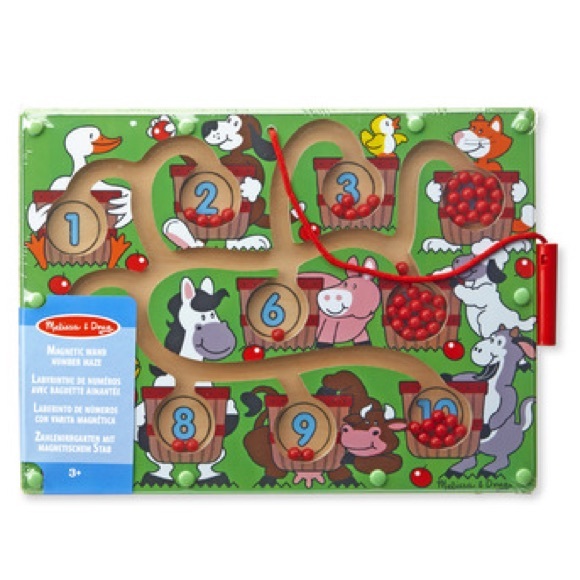 Melissa & Doug - Magnetic Number Maze Counting Toy  Wand Farm Board Toddler Kids - Picture 8 of 8